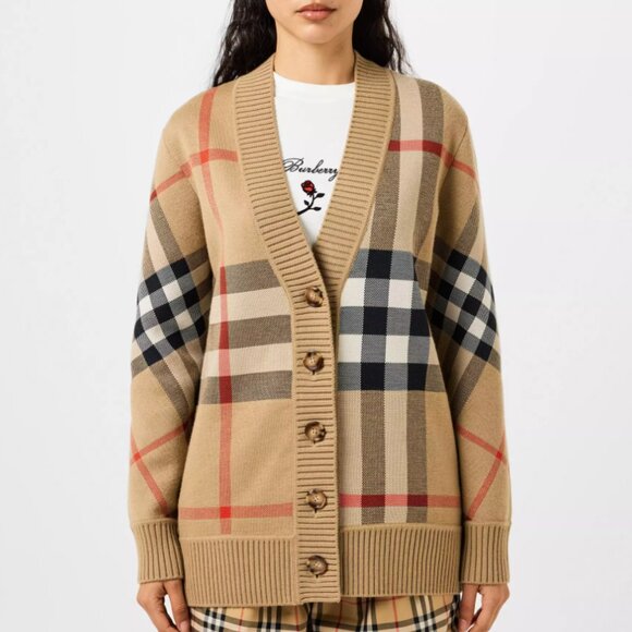 Burberry Vintage Check Wool Blend Cardigan - Picture 5 of 15